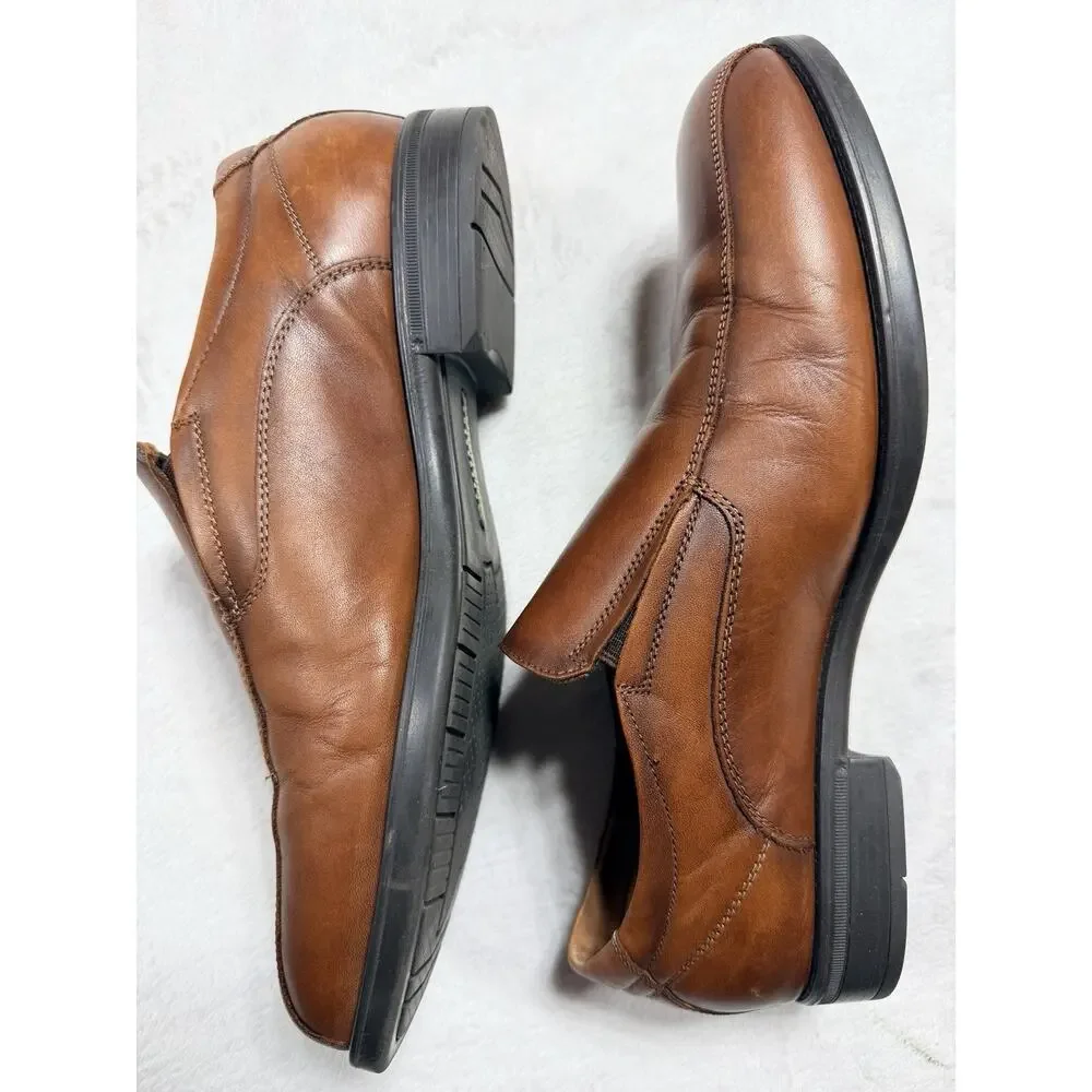 Florsheim Men's Medfield Bike Toe Slip Loafer Dress Shoe, Cognac, Size 9.5 EEE